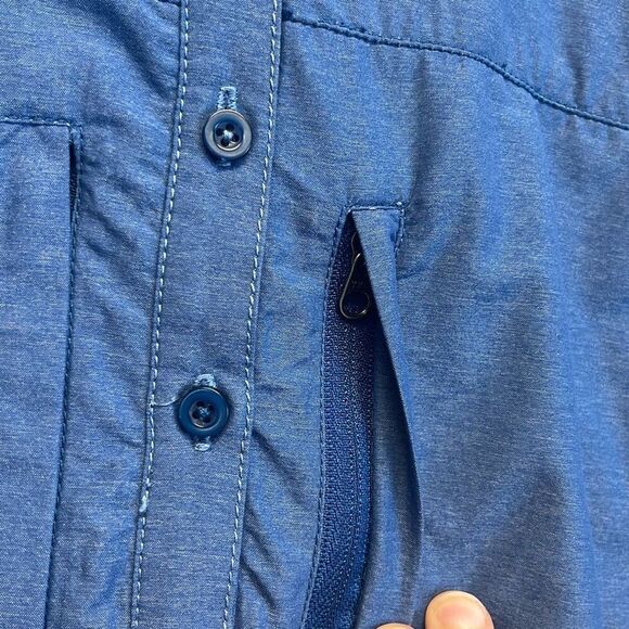 KUHL Shirt Women's Small Blue Roll Tab Long Sleeve Button Up Collared Hiking - Picture 8 of 14